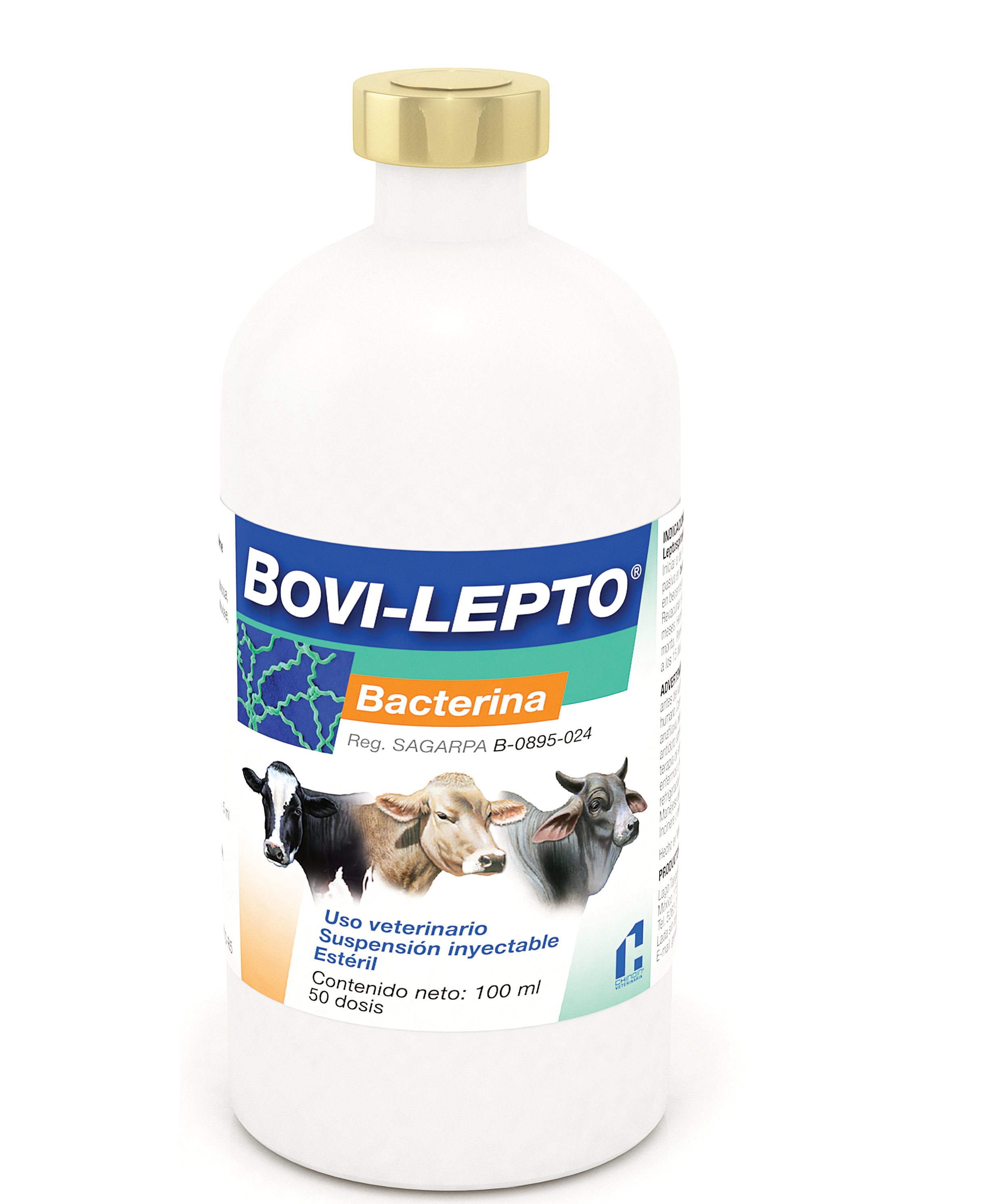 Bacterina Bovi Lepto Frasco con 100 ml (50 dosis) REQUIERE TRANSPORTARSE EN FRÍO LLAME PARA COTIZAR ENVÍO