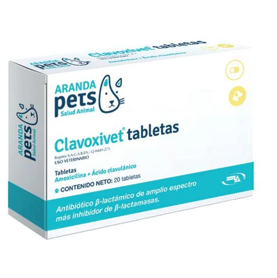 Clavoxivet 20 Tabletas (Amoxicilina - Ácido Clavulanico)