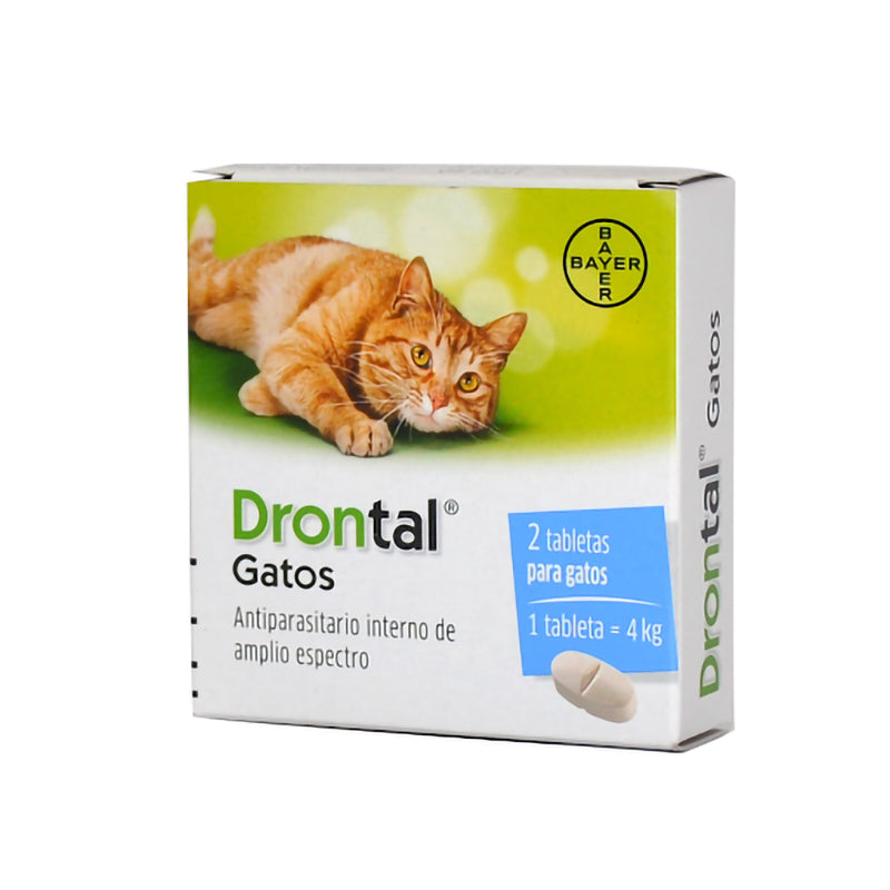 Drontal Gatos 2 Tabletas para 4 kg c/u