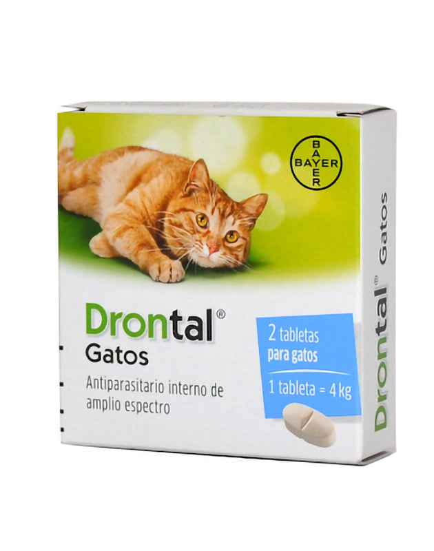 Drontal Gatos 2 Tabletas para 4 kg c/u