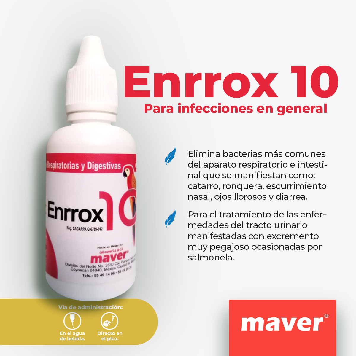 Enrrox 10 30 mL ( aves de ornato )