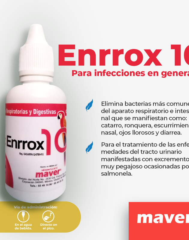 Enrrox 10 30 mL ( aves de ornato )