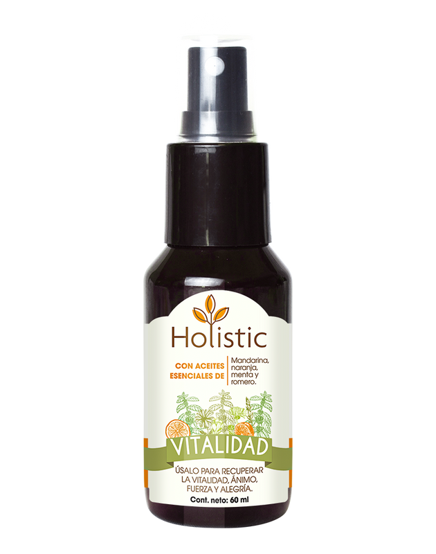 Holistic Vitalidad 60 mL  (Vitalidad, Ánimo, Fuerza y Alegría ) Aromaterapia