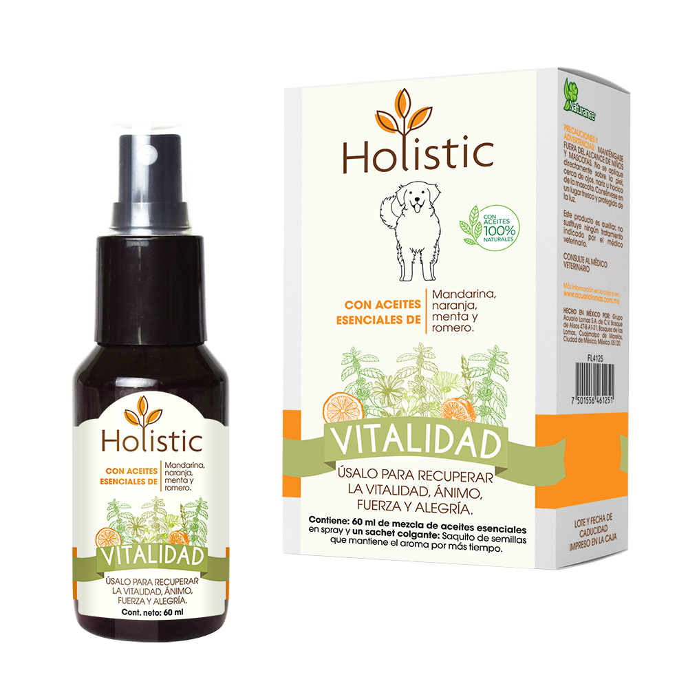 Holistic Vitalidad 60 mL  (Vitalidad, Ánimo, Fuerza y Alegría ) Aromaterapia