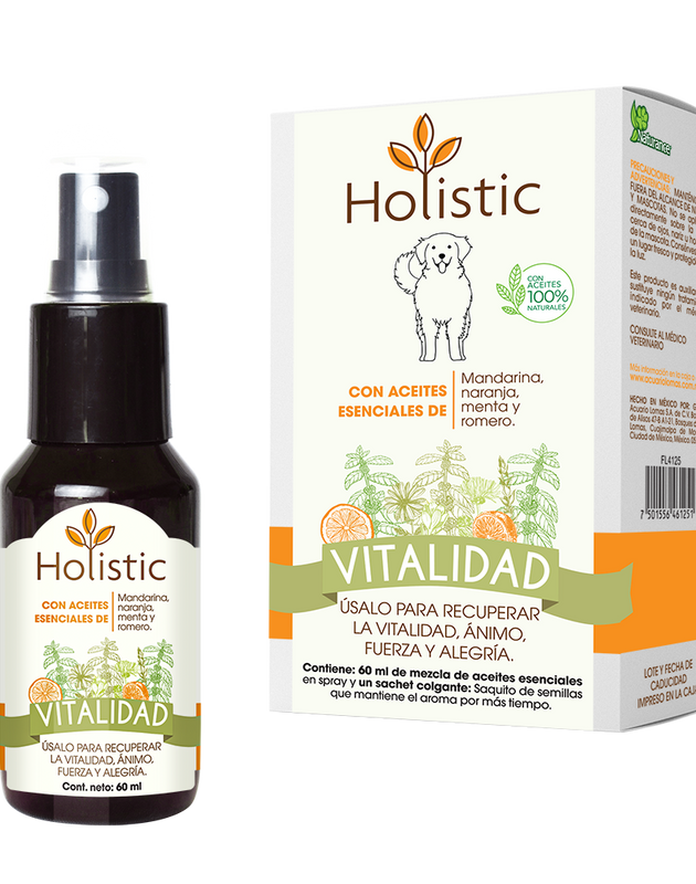 Holistic Vitalidad 60 mL  (Vitalidad, Ánimo, Fuerza y Alegría ) Aromaterapia