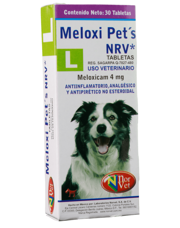 Meloxi Pets NRV L ( Meloxicam 4 mg - 40 kg ) 30 tabletas