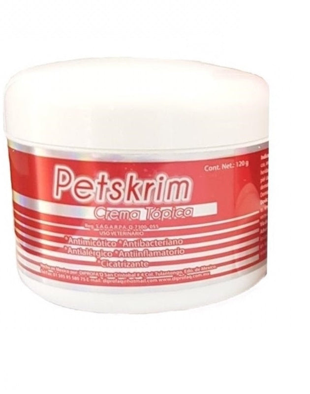 Petskrim Crema 120 gr (antimicótico antibanteriano antialergénico antiflamatorio cicatrizante)