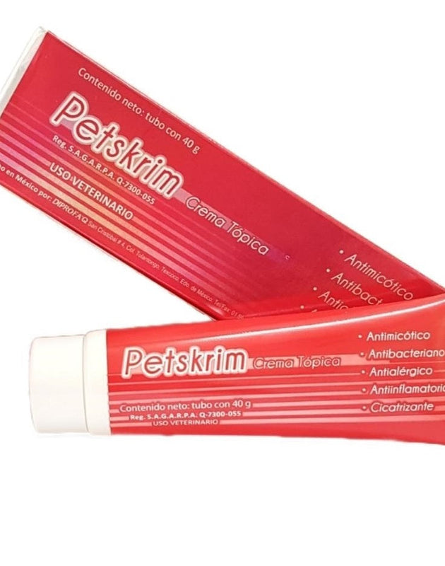 Petskrim Crema 40 gr (antimicótico antibanteriano antialergénico antiflamatorio cicatrizante)