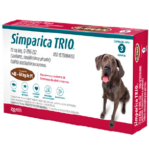 Simparica TRIO  72 mg  40.1 - 60 kg 3 tabletas