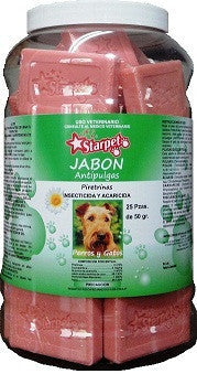 Jabón Antipulgas Vitrolero 25 Jabones de 50 g.