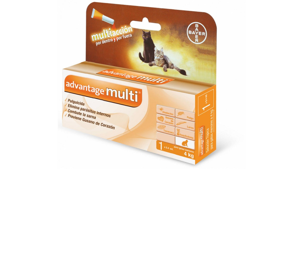 Advantage Multi Gatos  4 (pipeta gatos menores de 4 kg 0.4 mL)