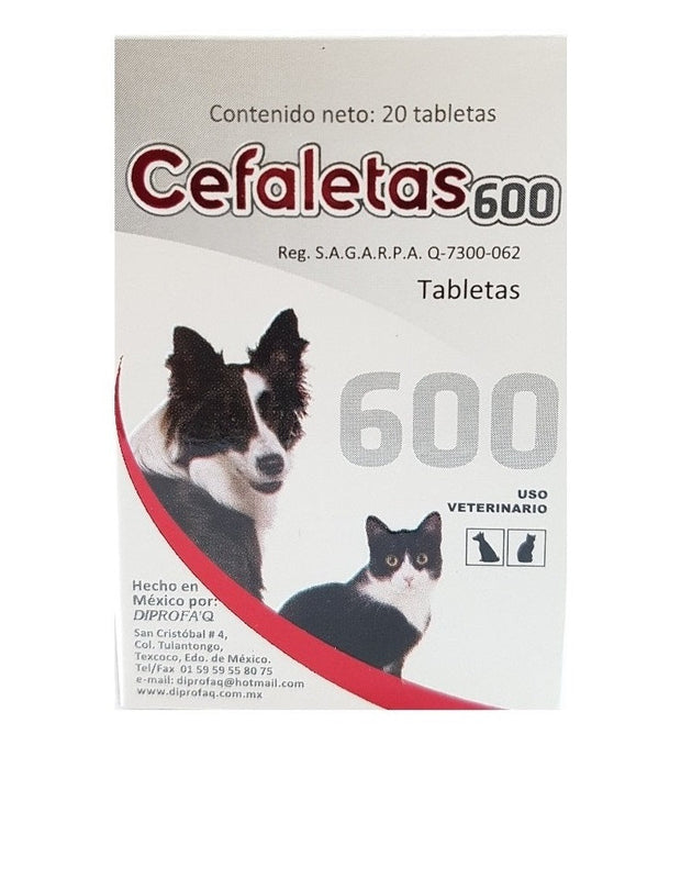 Cefaletas  600 mg 20 Tabletas ( Cefalexina - Meloxicam )