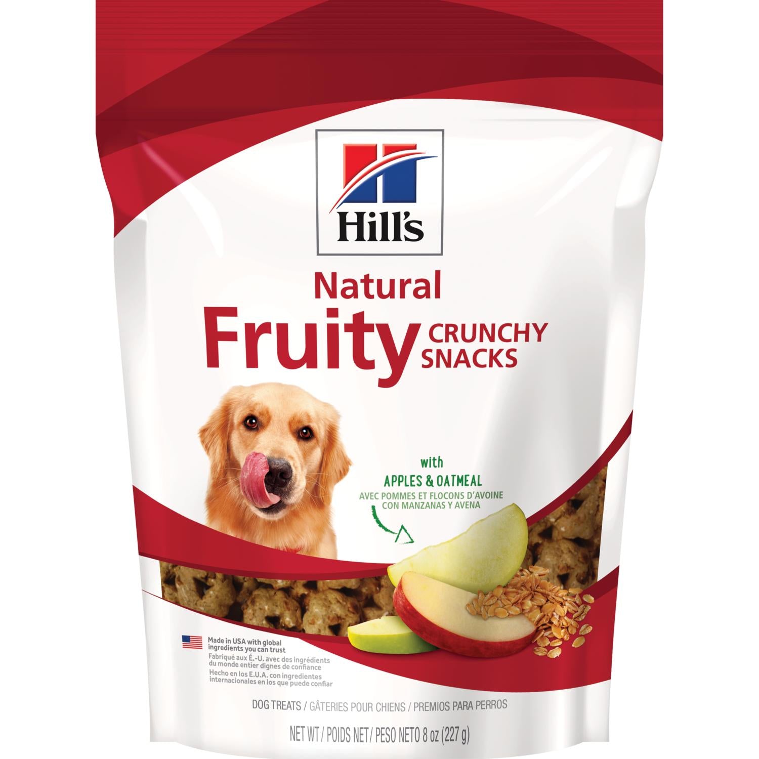 Crunchy Fruity Snacks with Apples & Oatmeal Dog Treat 227 gr ( Premios con manzana y avena para perros)